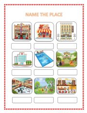 English Worksheet: Name the places