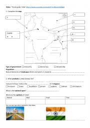 English Worksheet: Discover INDIA