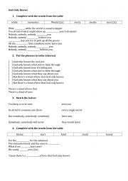 English Worksheet: Gospel Song - God Only Knows