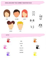 English Worksheet: FEELING AND COLORS