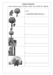 English Worksheet: Whre is the Gruffalo? Prepositions of place