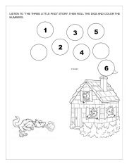 English Worksheet: THE THREE LITTLE PIGS ACTIVITY (NUMBERS)