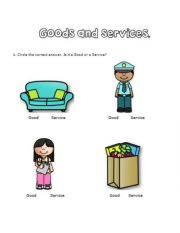English Worksheet: GOODS AND SERVICES
