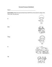 Personal Pronouns Worksheet