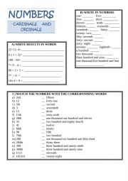 English Worksheet: MATH ACTIVITIES 
