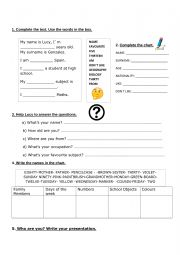 English Worksheet: Personal information