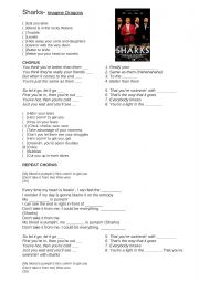 English Worksheet: IMAGINE DRAGON- SHARKS