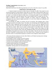 English Worksheet: Indonesian Tsunami of 2004