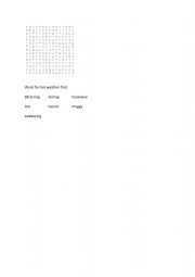 English Worksheet: Hot weather word search