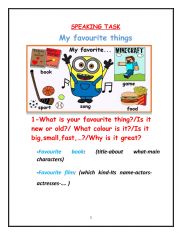 English Worksheet: Let�s talk about my favourite things