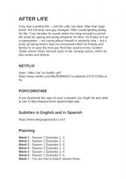 English Worksheet: After Life Watching guide for 7 weeks