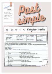 English Worksheet: Past Simple regular verbs