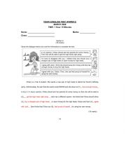 English Worksheet: Year 6 English Test 