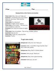 English Worksheet: Movie conversation