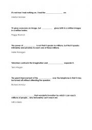 English worksheet: RADIO - QUOTES - FILL IN