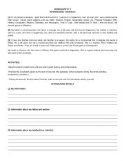 English Worksheet: Introducing yourself