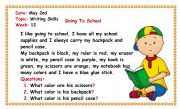 English Worksheet: Colors Review