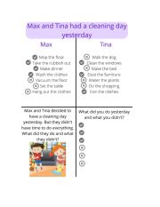 English Worksheet: Cleaning Day - Household Chores