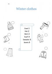 English Worksheet: WINTER CLOTHES