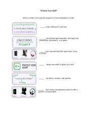 English Worksheet: Protect Your Stuff