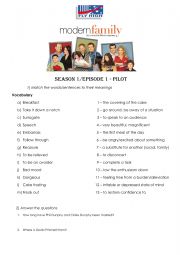 English Worksheet: Modern Family Video Activity 