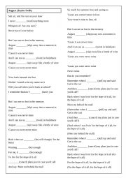 English Worksheet: August (Taylor Swift)