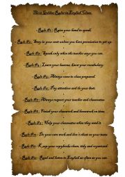 The 12 Golden rules In English Class
