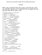 English Worksheet:  Present simple gap filler 