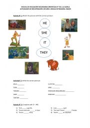 English Worksheet: personal pronouns tarzan