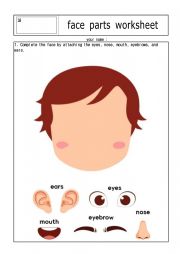 English Worksheet: face parts