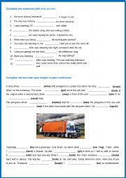 English Worksheet: Past simple, past continuous
