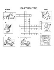 English Worksheet: ROUTINE VERBS CROSSWORD