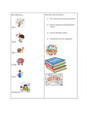 English Worksheet: Friday Weekly Reflection