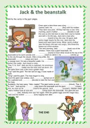 English Worksheet: Jack & the beanstalk REGULAR VERBS
