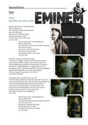 English Worksheet: Eminem - Stan