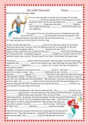 English Worksheet: Past simple THE LITTLE MERMAID