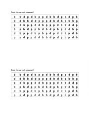 English Worksheet: circle the correct letter b, d, p