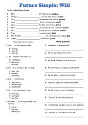 English Worksheet: Future Simple - Will