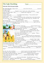English Worksheet: Past Simple THE UGLY DUCKLING