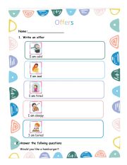 English Worksheet: Offers