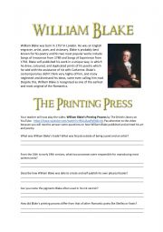 William Blake and The Printing Press