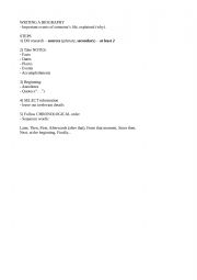 English Worksheet: Writing a biography