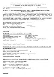 English Worksheet: exam