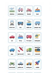 English Worksheet: Transport flashcards