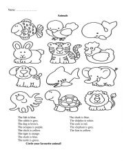 English Worksheet: Animals 