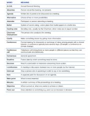 MEETING VOCABULARY
