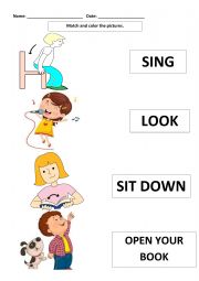 English Worksheet: Classroom language
