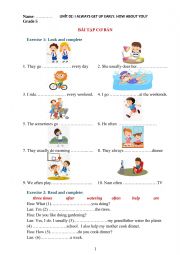 English worksheet: English 5