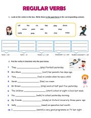 Regular Verbs exercises