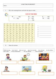 English Worksheet: Daily activities